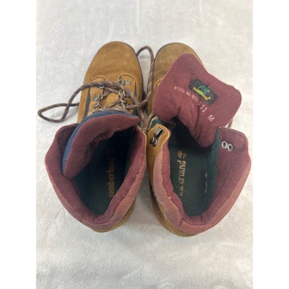Timberland Hiking Boots Mens 11 Brown Suede Canvas Trail Gorpcore Camping VTG main image 5